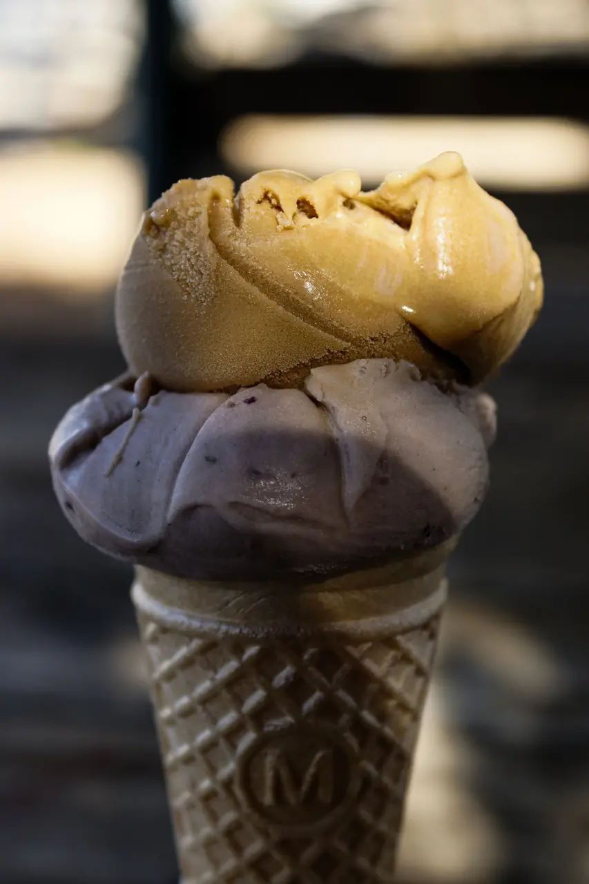 Salted caramel and roasted coffee ice cream pairing
